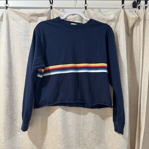 John Galt By Brandy Melville Women's Blue Acacia Rainbow Top‎